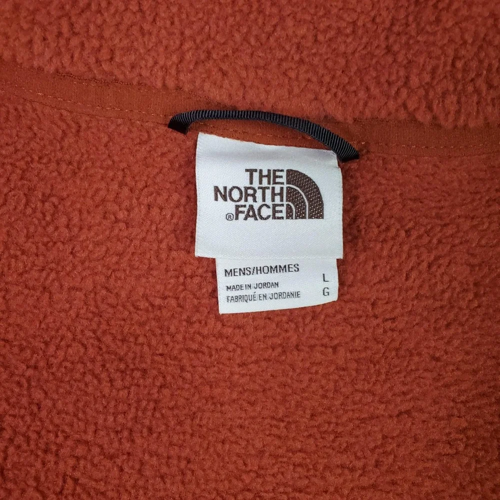 The North Face Vest Mens Large Rust Fleece Full Zip Insulated Pockets Outdoor